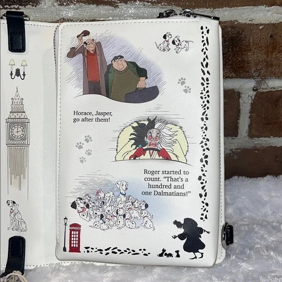 Loungefly NWT! Disney 101 Dalmatians Classic Book Convertible Crossbody/Backpack - Picture 11 of 17